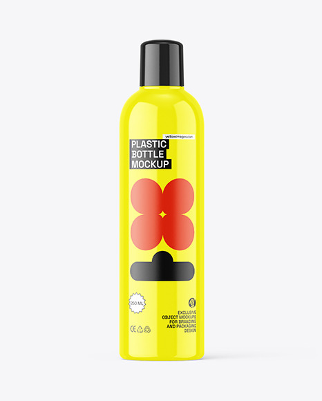Glossy Plastic Bottle Mockup