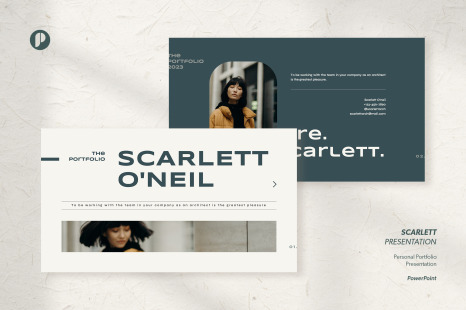 Scarlett – Emerald White Minimalist Personal Portfolio Presentation