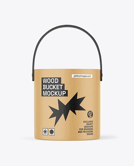 Wooden Bucket Mockup