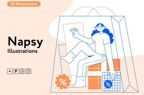 Napsy Shopping Illustrations
