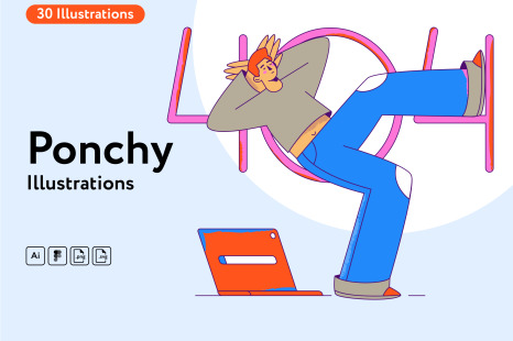 Ponchy Error illustrations