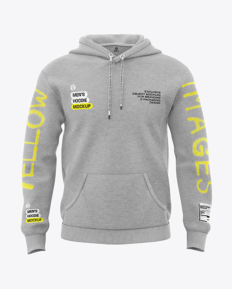 Melange Men&#039;s Hoodie Mockup - Front View
