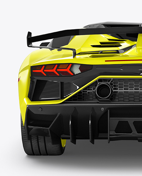 Sport Car Mockup - Back View