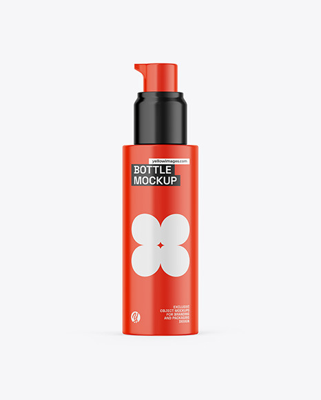 Glossy Bottle W/ Pump Mockup