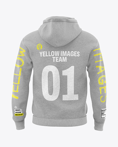 Melange Men&#039;s Hoodie Mockup - Back View