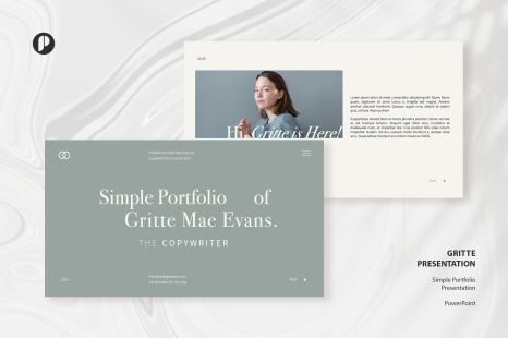 Gritte – White Grey Simple Portfolio Presentation Template