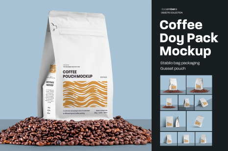 10 Coffee Bags Mockups