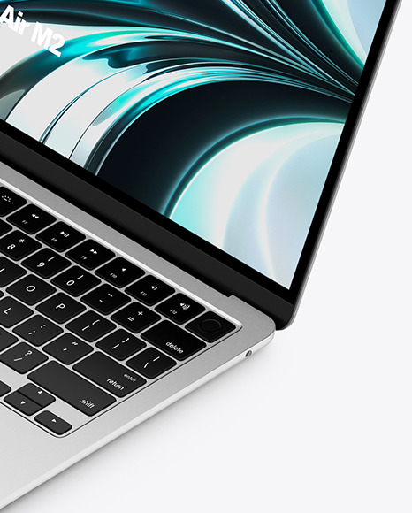 MacBook Air M2 Silver Mockup - Free Download Images High Quality