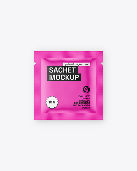 Glossy Sachet Mockup