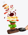 Burger with Flag Mockup