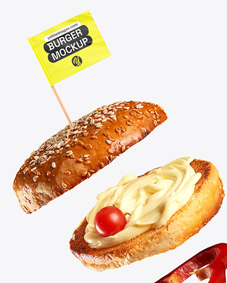 Burger with Flag Mockup