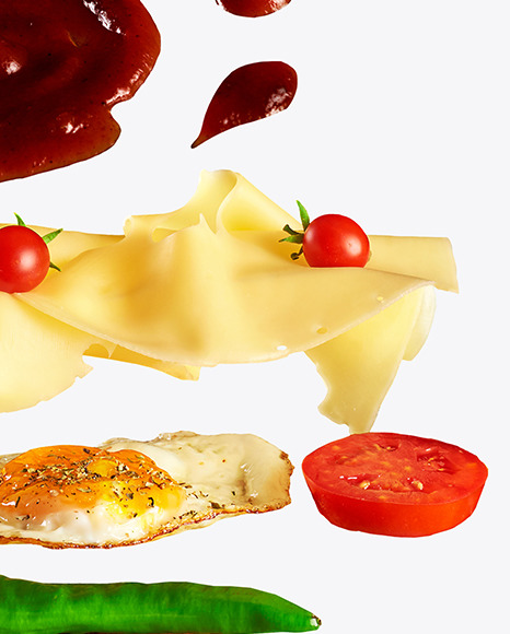 Burger with Flag Mockup
