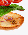 Flying Burger with Flag Mockup