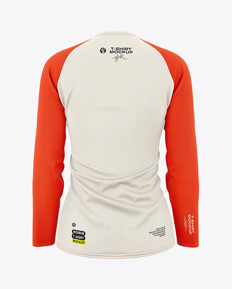 Women&#039;s Raglan Long Sleeve T-Shirt Mockup