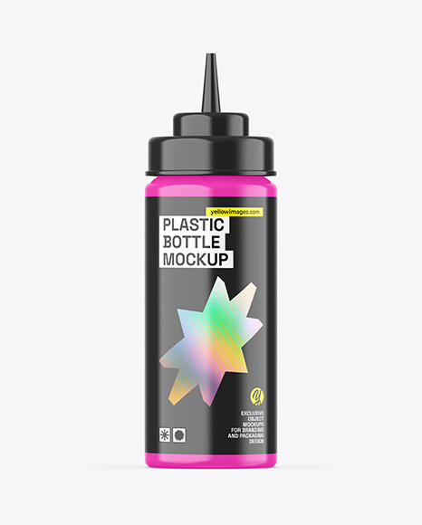 Glossy Sauce Bottle Mockup