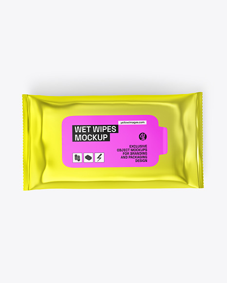 Metallic Wet Wipes Pack Mockup