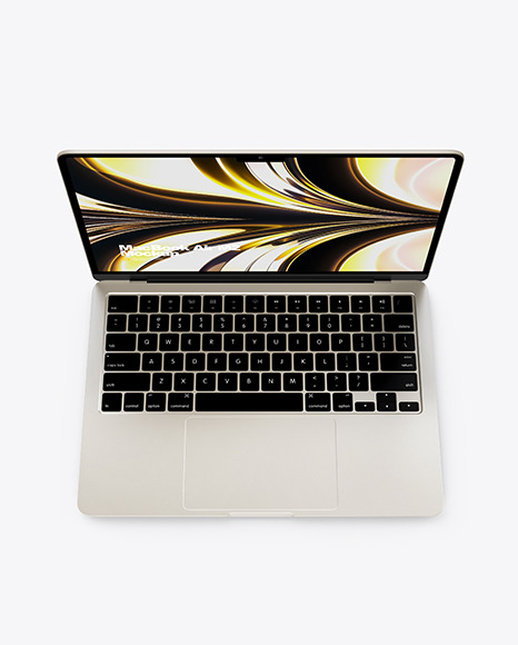 MacBook Air M2 Starlight Mockup