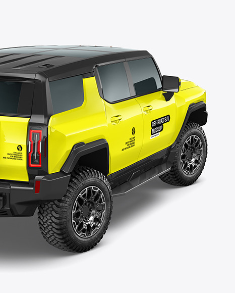 Electric Off-Road SUV Mockup - Back Half Side View