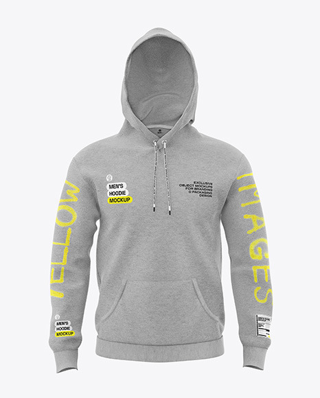 Men&#039;s Melange Hoodie Mockup - Front View