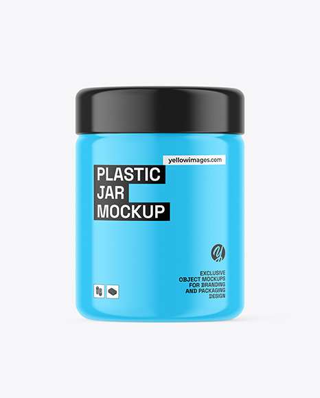 Glossy Plastic Jar Mockup