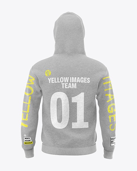 Men&#039;s Melange Hoodie Mockup - Back View
