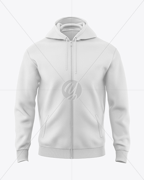 Men's Full-Zip Hoodie Mockup - Front View - Free Download Images High ...