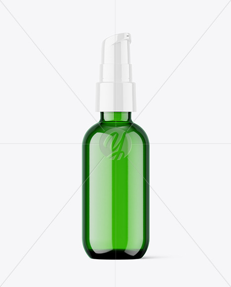 Green Airless Pump Bottle Mockup