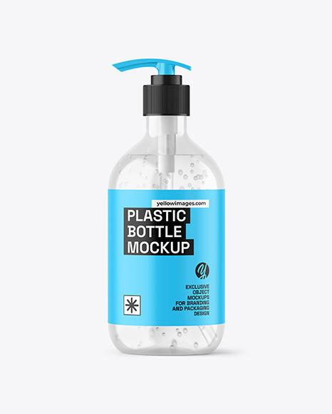Clear Cosmetic Bottle with Pump Mockup