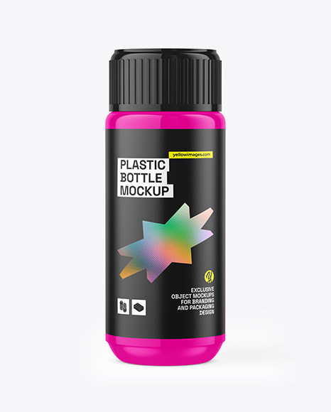Glossy Plastic Bottle Mockup