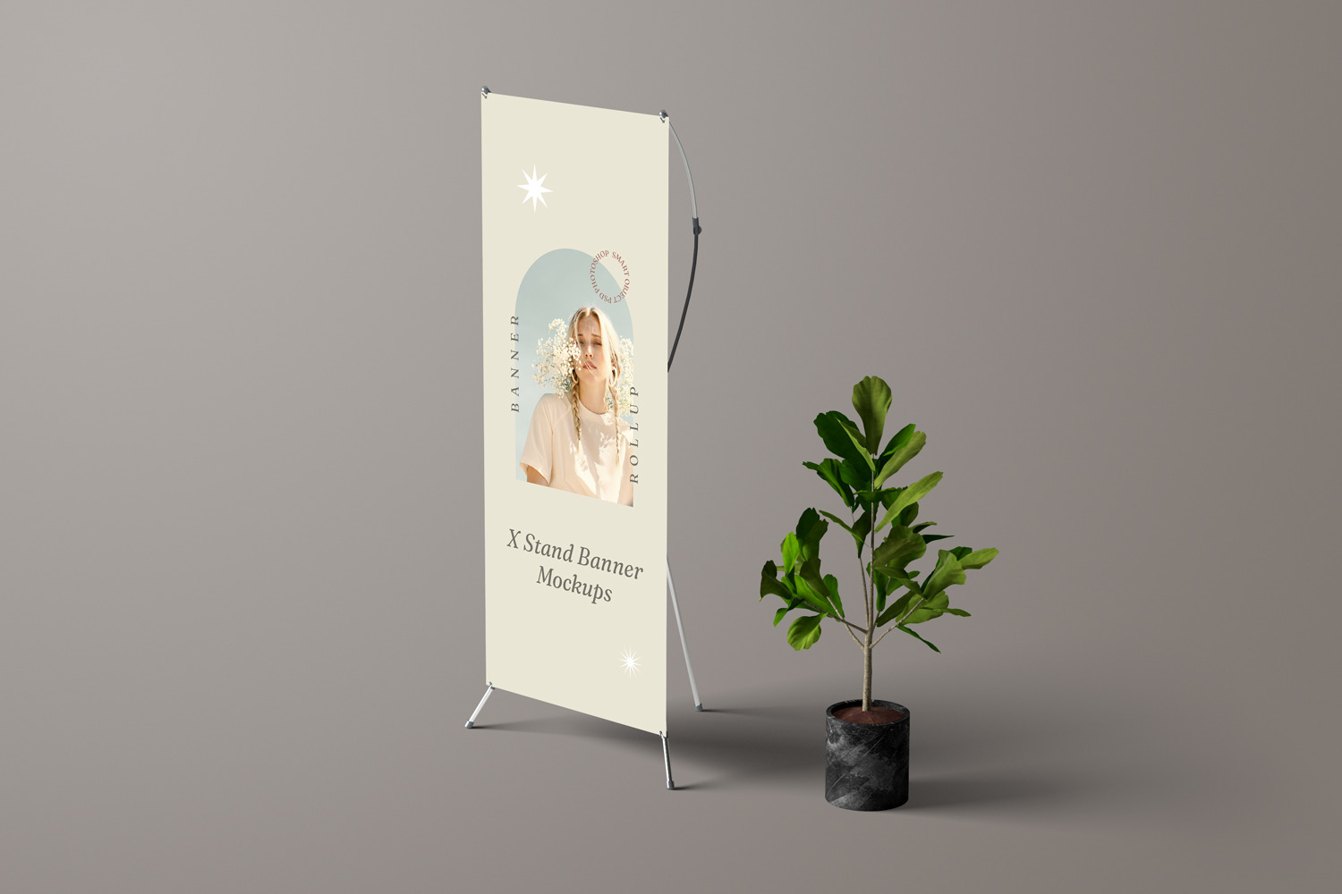 X Stand Banner Mockups
