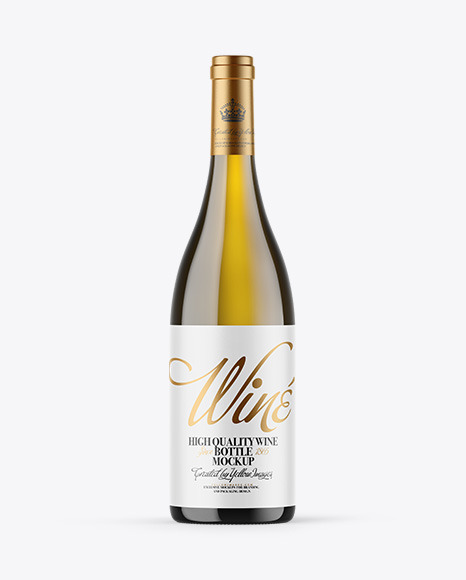 Antique Green Glass White Wine Bottle Mockup