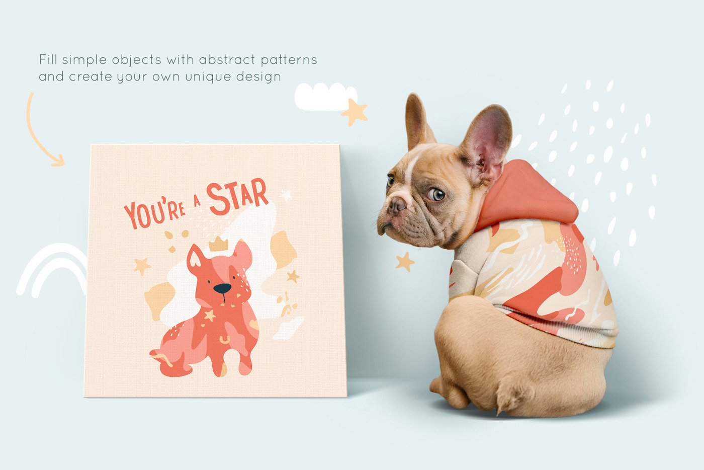 Funny dogs party elements collection