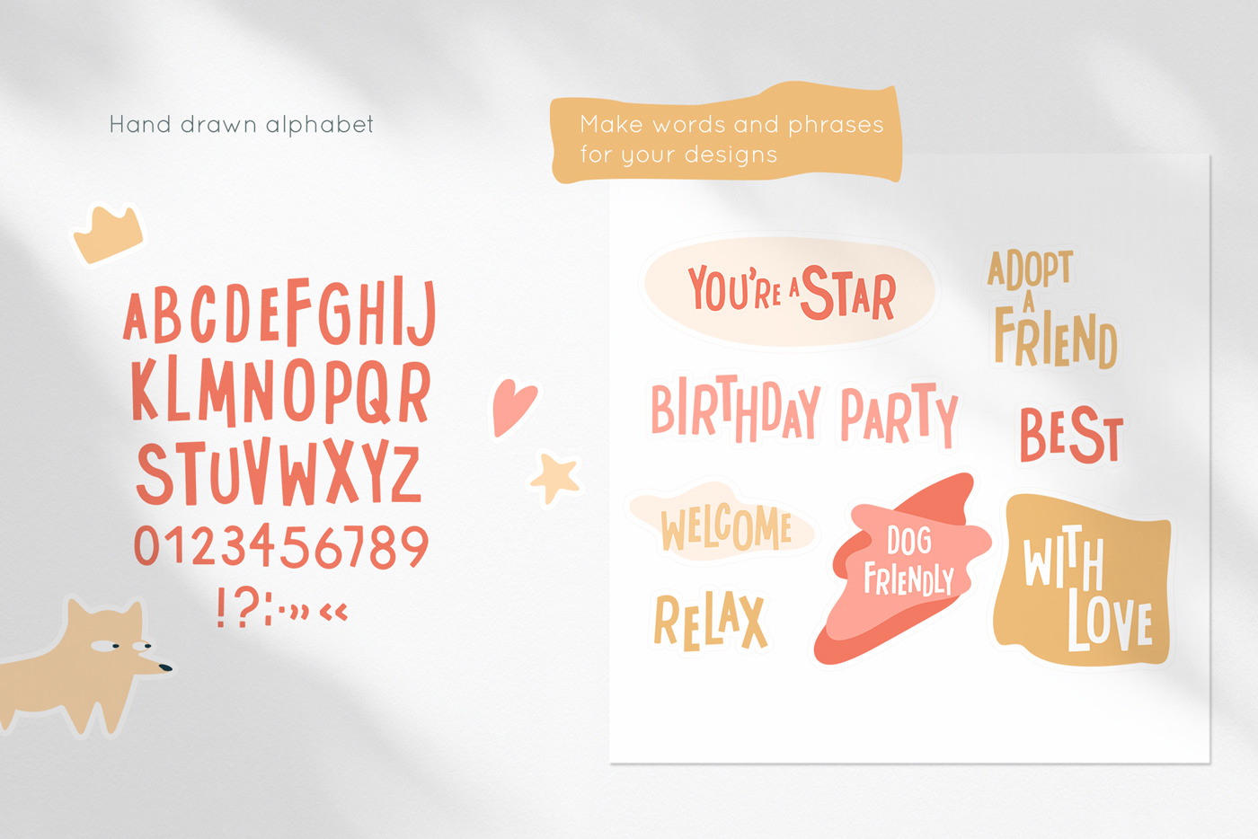 Funny dogs party elements collection