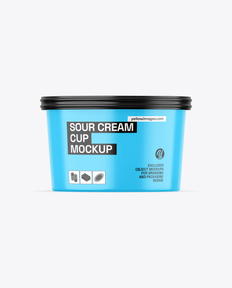 Glossy Sour Cream Cup Mockup
