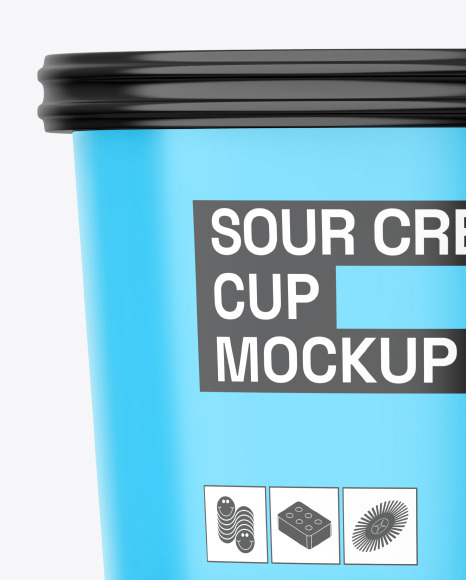 Glossy Sour Cream Cup Mockup