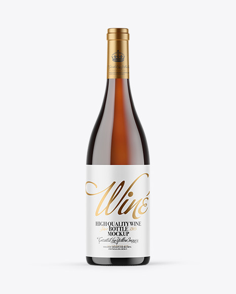 Amber Glass White Wine Bottle Mockup