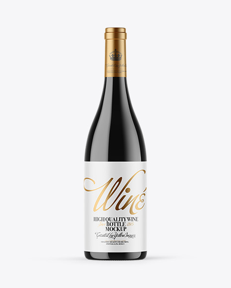 Dark Glass Wine Bottle Mockup