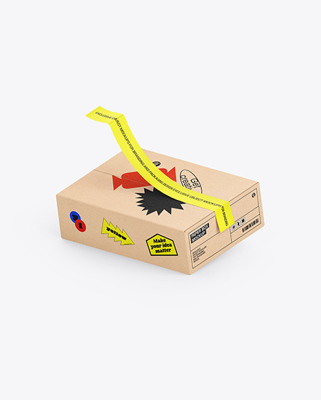 Kraft Box W/ Duct Tape Mockup
