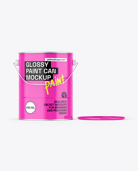 Glossy Paint Bucket Mockup - Free Download Images High Quality PNG, JPG