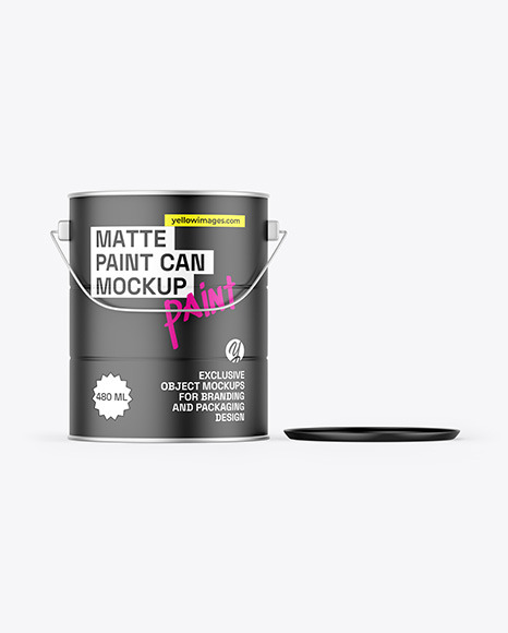Matte Opened Paint Bucket Mockup
