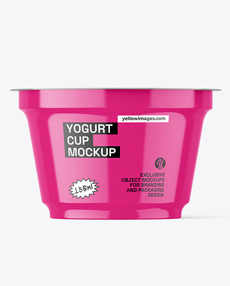 Glossy Yogurt Cup Mockup