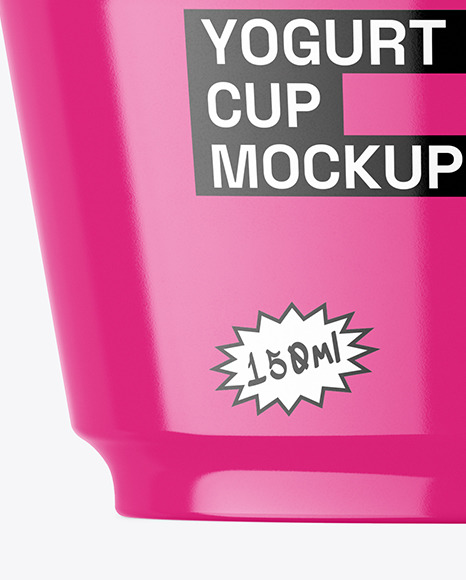 Glossy Yogurt Cup Mockup