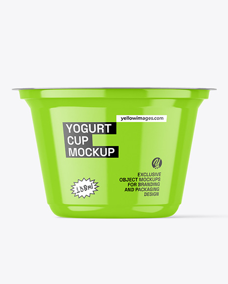Glossy Yogurt Cup Mockup