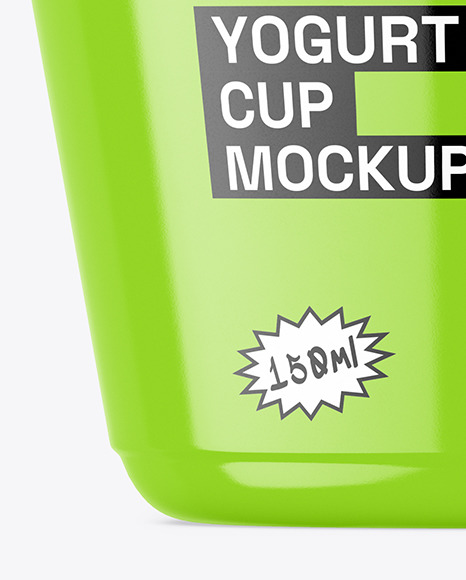Glossy Yogurt Cup Mockup