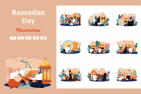 M662_Ramadan Day Illustration Pack