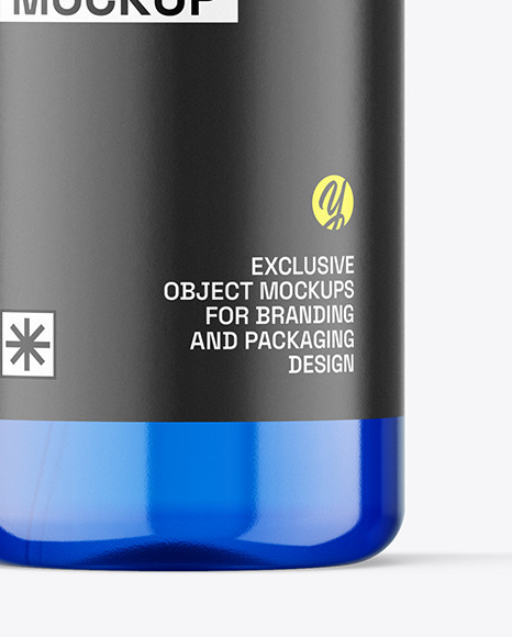 Blue Bottle with Pump Mockup
