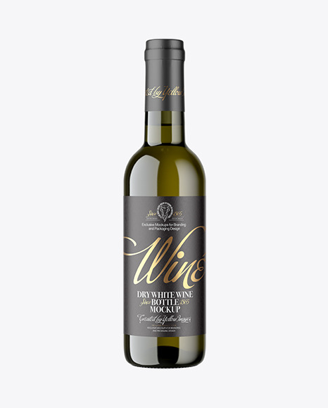 375ml Antique Green Glass White Wine Bottle Mockup