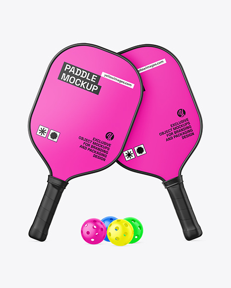 Pickleball Paddles & Balls Mockup