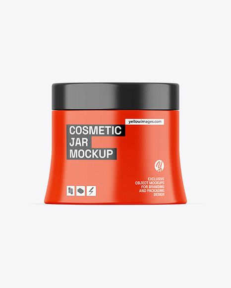 Glossy Cosmetic Jar Mockup
