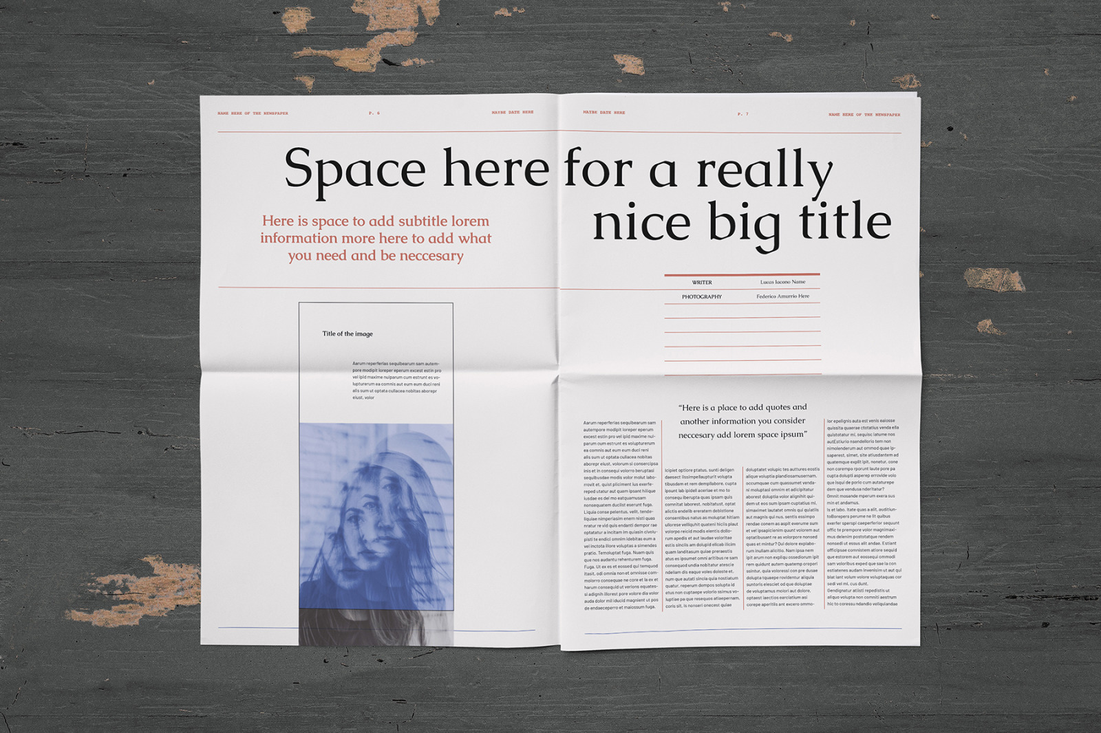 News Tabloid Indesign Template on Yellow Images Creative Store